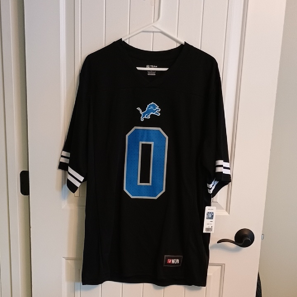 NWT MENS LARGE NFL Detroit Lions Jahmyr "Sonic" "0" Black And Blue Jersey